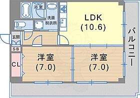 神戸中山手ハウス 103 ｜ 兵庫県神戸市中央区中山手通６丁目4番17号（賃貸マンション2LDK・1階・54.81㎡） その2