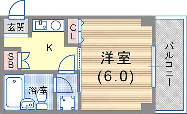 ライオンズマンション大倉山公園 201｜兵庫県神戸市中央区楠町３丁目(賃貸マンション1K・2階・22.12㎡)の写真 その2