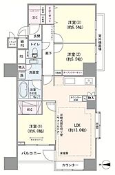 東陽町セントラルタワー 3LDKの間取図画像