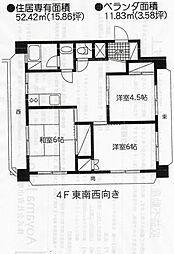 羽生栄マンション 3DKの間取図画像