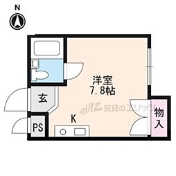 ラッジングハウス蘭5 ワンルームの間取図画像