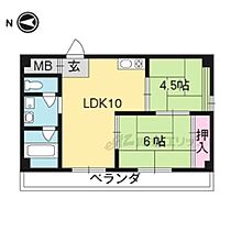 プレジール白梅町 201 ｜ 京都府京都市北区大将軍西町（賃貸マンション2LDK・2階・46.20㎡） その2