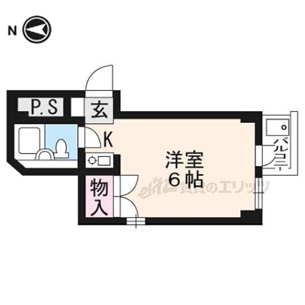 京都府京都市左京区田中里ノ内町(賃貸マンション1K・4階・16.00㎡)の写真 その2