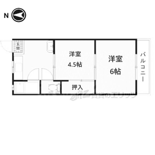 養稼公寓 101｜京都府京都市北区大宮南田尻町(賃貸アパート2DK・1階・38.50㎡)の写真 その2