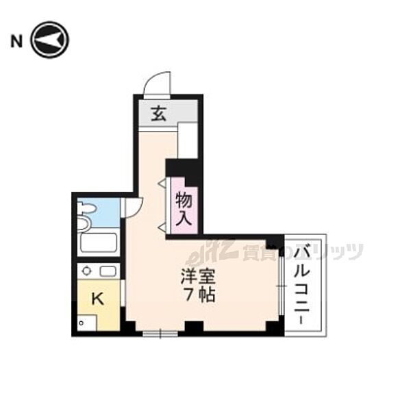 カーサデ下鴨 201｜京都府京都市左京区下鴨西林町(賃貸マンション1K・2階・24.67㎡)の写真 その2