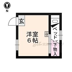 上賀茂アパート ワンルームの間取図画像