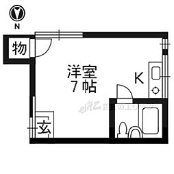 伊勢川ハイツ 1Kの間取図画像