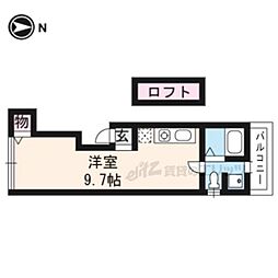 OML北山 1Kの間取図画像