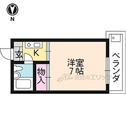 フレーズ2 1Kの間取図画像