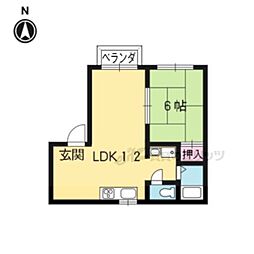 ティアー神光院 1LDKの間取図画像