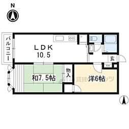 Lアポルテ 2LDKの間取図画像