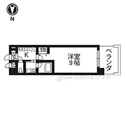 アスヴェル京都市役所前3 1Kの間取図画像