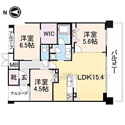 エステムコート京都紫野 3LDKの間取図画像