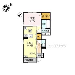 カルムベルフルール 1LDKの間取図画像