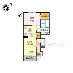 カルムベルフルール 1LDKの間取図画像