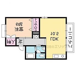 セジュール北山 1LDKの間取図画像