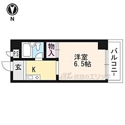 シャンブル伊川 1Kの間取図画像