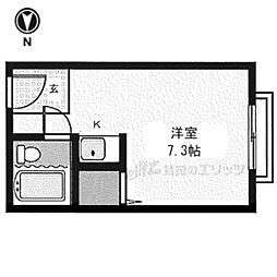 ウイングウッド丸太町 ワンルームの間取図画像