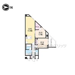WEST FIELD 2LDKの間取図画像