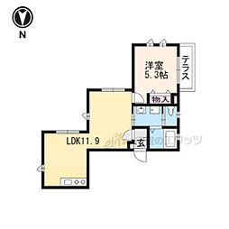 メゾン元田中 1LDKの間取図画像