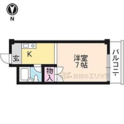 聖倖マンション 1Kの間取図画像