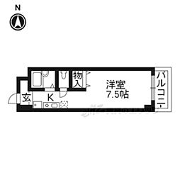 フロント・リジェール 1Kの間取図画像