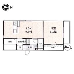 北大路RESIDENCE 1LDKの間取図画像