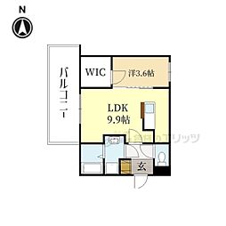 二葉荘東館舎 1LDKの間取図画像