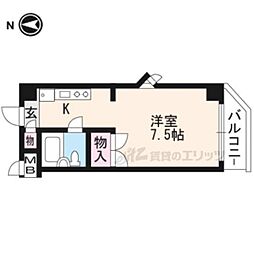 クレセント三宝 1Kの間取図画像