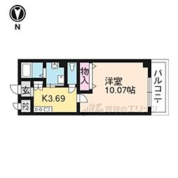 メディナ烏丸御池 1Kの間取図画像