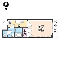 ブラン,ネージュ名川 1Kの間取図画像