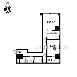 ヴァン四条大宮 1LDKの間取図画像