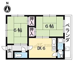 栄荘 2DKの間取図画像
