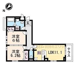 ニューメゾン山富士 2LDKの間取図画像