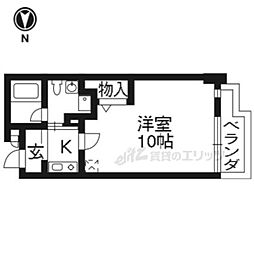 アクエルド御所北 1Kの間取図画像