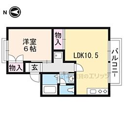 セジュール山ノ森 1LDKの間取図画像