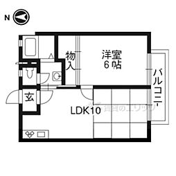 サンハイツA 1LDKの間取図画像