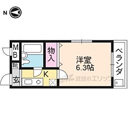 森マンション7 1Kの間取図画像