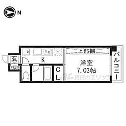 ル・パルトネール西大路御池 1Kの間取図画像