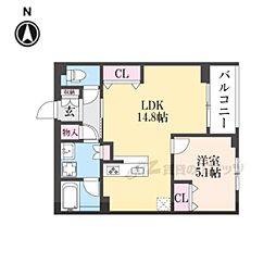 THE RESIDENCE御車道 1LDKの間取図画像