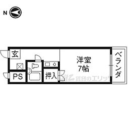 ダイヤモンテ壬生 1Kの間取図画像