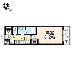ベラジオ京都一乗寺2 1Kの間取図画像