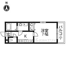 a&mcourtカミガモ 1Kの間取図画像