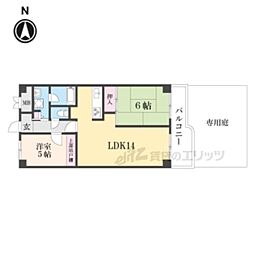 ネオコーポ太秦 2LDKの間取図画像