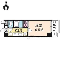 オークセブン 1Kの間取図画像
