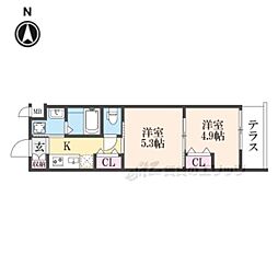 ARCOBALENO KYOTO NISHIKYOGOKU 2Kの間取図画像