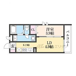 仮)アヴェルーチェ三条堀川 1LDKの間取図画像
