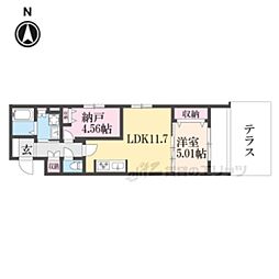 LaVita三条 1LDKの間取図画像