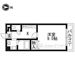 ラフィーネ芦山寺 1Kの間取図画像