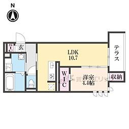 N'sCOURT 1LDKの間取図画像